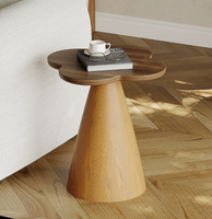 Table basse en bois de frêne blanc américain à pétales irréguliers, pieds cylindriques modernes, table d'appoint pour salon ou bureau