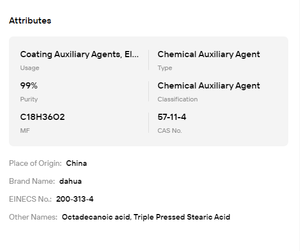 Poudre d'acide stéarique CAS 57-11-4, qualité multi-usages, matière première pour applications industrielles, alimentaires, cosmétiques et auxiliaires - Product Image 6