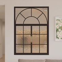 Ventana de aluminio romántica de estilo francés personalizada, cristal arqueado para Villa, mansión, auditorio, sala de estar corredera abierta fija