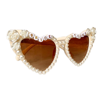 Lunettes de soleil de mariage nuptiale femmes pêche coeur diamant perle être Bling lunettes superbes lunettes de soleil plage mariage de la mariée