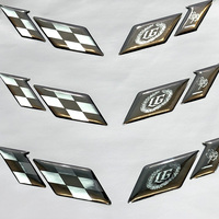 Pegatinas de Gel con Diseño de Bandera a Cuadros para Carreras, Calcomanías de Resina Epoxi