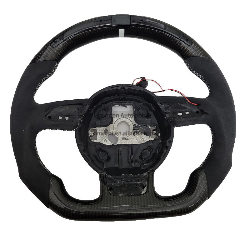 Alcantara+carbon fiber+white return mark +LED+white stitching