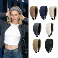 Serre-tête/Barrette à cheveux large pour femme, collection Automne/Hiver 2025, nouveau style, design plissé fait main en matériaux mixtes, luxe et élégance.