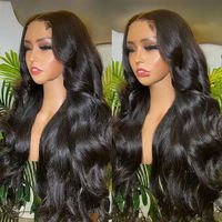 Perruque Body Wave Full Lace 100% Cheveux Humains Malaisiens Pré-Pluckée avec Baby Hair, Ligne de Cheveux Naturelle, Sans Colle, Dentelle HD pour Femmes Noires, Soyeuse