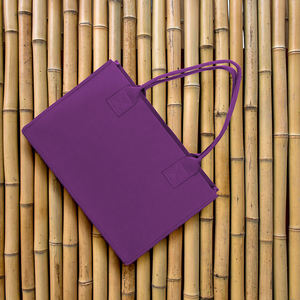 Bolsa de Mano de Fieltro de Lana Reutilizable con Logotipo Personalizado, Morada, Ecológica, Informal, de Gran Capacidad para Mujer - Product Image 3