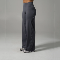 Leggings de sport taille mi-haute pour femme avec logo personnalisé, effet froncé fessier dissimulé, sans couture avant, coupe large, pour le yoga et le fitness