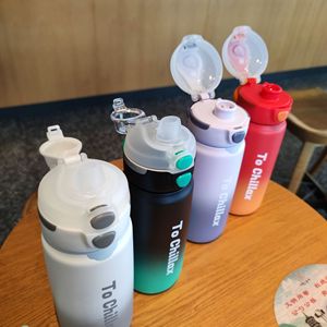 To Chillax Stainless Steel Water <b>Bottle</b> 316 Gradient Design Insulated With Straw For Everyday Use - Product Image 3