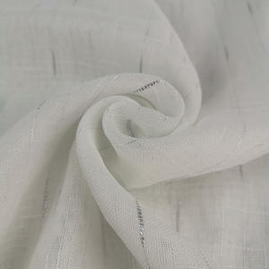 <span class=keywords><strong>Tende</strong></span> solide moderne in lino di poliestere bianco con accenti <span class=keywords><strong>oro</strong></span> argento, <span class=keywords><strong>tende</strong></span> per soggiorno camera da letto Design - Product Image 5