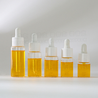 HOPECK Bouteilles en verre d'huile essentielle/sérum 10/15/20/25/30ML 18/415 Double couche PP collier Pipette compte-gouttes sérigraphié