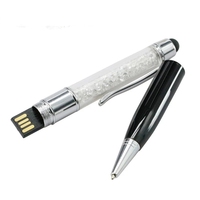 Clé USB en forme de stylo en verre avec logo personnalisé Clé USB 2.0 en forme de stylo en cristal