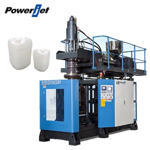 Powerjet-máquina de moldeado por soplado EB250P, 20 litros, 25L, 30 L, PP, HDPE, PE, plástico, PC, estación única