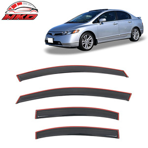 Pare-soleil pour Honda Civic 06-11, berline 4 portes, visières de fenêtre intégrées, protection contre la pluie et le vent - Product Image 1