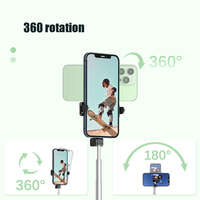 Perche à Selfie 170CM avec Anneau Lumineux et Télécommande, Support Trépied Réglable pour Téléphone Portable, Perche à Selfie Portable avec Lumière d'Appoint