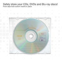Estuches para Discos de CD, DVD y Blu-Ray Ultra Transparentes de 0.2 Pulgadas con Impresión de Logotipo Personalizado, en Colores Surtidos, con Caja de Empaque
