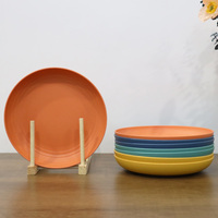 Vaisselle en paille de blé assiettes de légumes et de fruits ménagers ensemble de dîner assiette de dîner ensemble d'assiettes en plastique