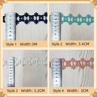 Dentelle Guipure Soluble dans l'Eau 5cm, Tissu Brodé Creux pour Robe, Abaya et Accessoires Vestimentaires