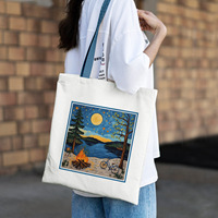 Muestra gratis de lujo Cómodo y suave Reutilizable Bolsas de lona de algodón creativas de alta calidad Bolsas de almacenamiento Patrón personalizado