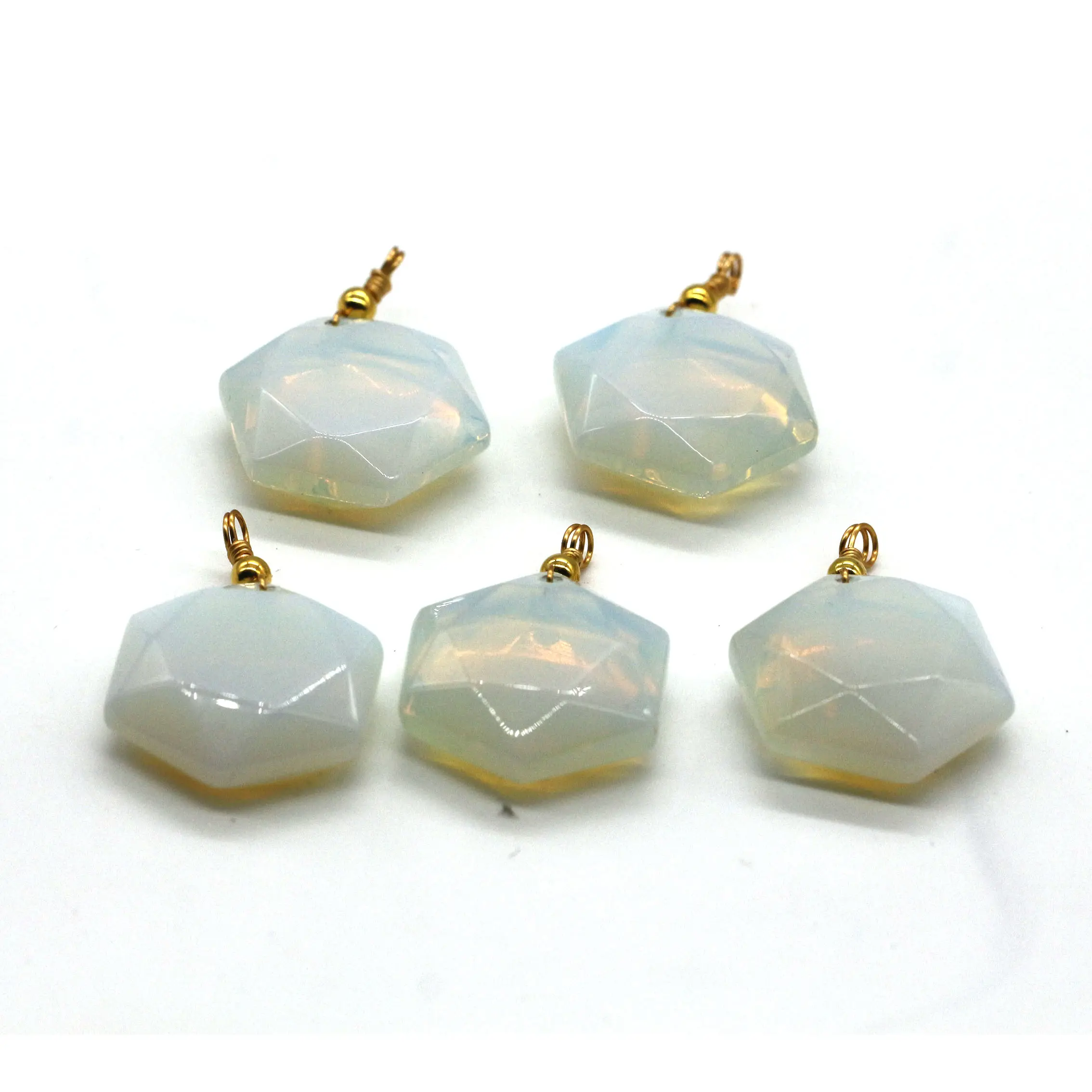 Ciondoli in pietra opale di forma esagonale gioielli di moda