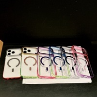 Coque de téléphone transparente dégradée magnétique avec support d'appareil photo pour iPhone 18 Pro Max – Protection intégrale