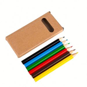 Ensemble de crayons de couleur miniatures promotionnels de 3,5 pouces avec logo personnalisé, crayons de couleur en bois avec boîte en papier kraft - Product Image 4