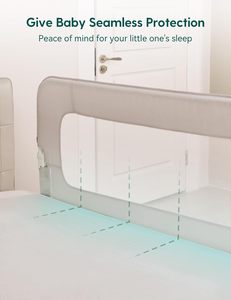 Corralito para bebé Material Oxford <span class=keywords><strong>Barandilla</strong></span> de <span class=keywords><strong>cama</strong></span> para niños pequeños 43 "Columpio ancho Altura ajustable Niños/Ancianos/Adultos <span class=keywords><strong>Barandilla</strong></span> lateral para bebé - Product Image 4