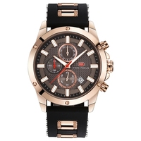 Jam Tangan Quartz Sport Pria MINI FOCUS Relogio Masculino 0089G Tali Silikon Kronograf untuk Pria