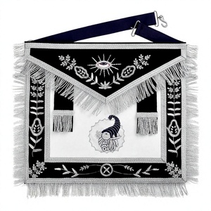 TABLIER MAÇONNIQUE BLEU LODGE PASSÉ MAÎTRE MAÇON OFFICIER-TABLIER LOGO JUNIOR STEWARD-BRODERIE À LA MAIN - Product Image 1