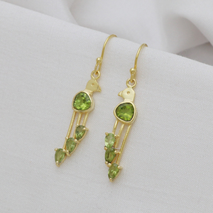 Personality Vintage Animal Bird Statement Jewelry <b>Earrings</b> With <b>Peridot</b> Stone Fancy Bohemia Parrot <b>Earrings</b> for Women - Product Image 2