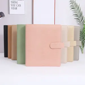 Hongbo Wholesale Best Selling Lizard Leather A5 Book Binder Pockets 6 Gold Ring As Agenda Planner/100 Envelopes Challenge Binder