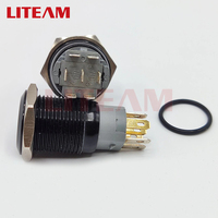 Interrupteur à bouton-poussoir métallique éclairé de 19 mm, étanche, 12 V, 20 A, avec anneau LED, anti-vandalisme, rond, marche/arrêt, pour applications marines