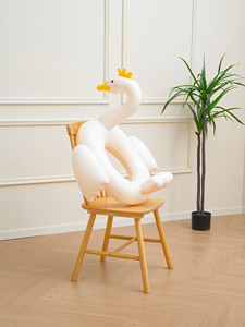 New PVC thiên nga với vương miện Inflatable trẻ em bơi vòng ghế với dù để che nắng người lớn bơi ống - Product Image 4