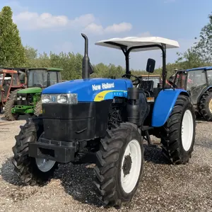 Machines agricoles d'occasion Roue agricole Petits mini tracteurs compacts New Holland Snh754 avec chargeur frontal