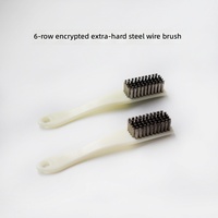Brosse métallique en laiton 16,5 cm, manche en plastique multi-usage, outil de nettoyage polyvalent