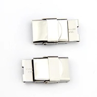 Bijoux de bricolage en gros fermoir en acier inoxydable boucle de sécurité en cuir corde bracelet montre boucle connecteur