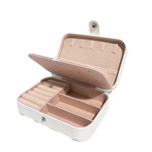 Sac de voyage portable en cuir pour femme, organisateur de bijoux, avec logo personnalisé, vente en gros - Product Image 1