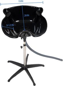 Bac à shampoing moderne de haute qualité pour salon, en plastique PP + acier inoxydable, portable, avec tube d'eau, pour usage commercial, OEM - Product Image 2