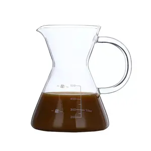 Pour Over Coffee Glass Dripper with stainless steel filter cone