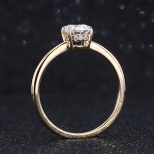 Starsgem fine jewelry 14k solid gold cushion cut moissanite center stone solitarie ring per fidanzamento - Product Image 2