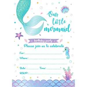 Tarjeta <span class=keywords><strong>de</strong></span> Agradecimiento para Invitación <span class=keywords><strong>de</strong></span> Fiesta <span class=keywords><strong>de</strong></span> Cumpleaños <span class=keywords><strong>de</strong></span> Niña Sirena, Papelería Personalizada en Papel Offset - Product Image 2