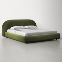 Lit Double Rembourré au Design Moderne, Cadre de Lit King Size, Lit Queen Size, Camas Bouncel en Tissu, Lit au Design Minimaliste Italien