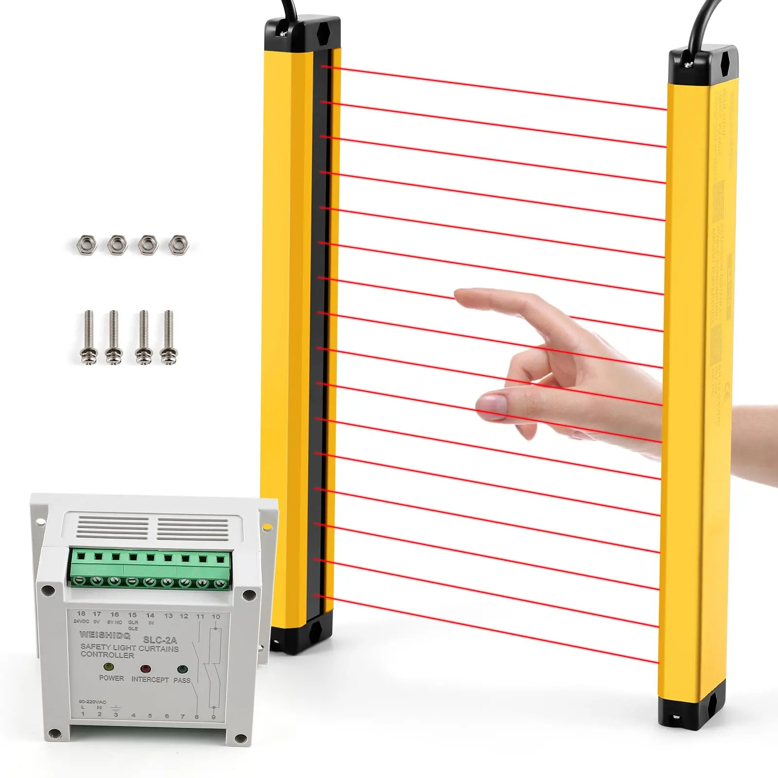Safety Light Curtain Barrier Sensor Machine Guarding Hand Protection Working Machinery Safety Scanner Area Sensor