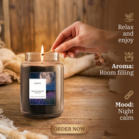 Bougie parfumée de luxe pour la maison, bougie en cire de soja de haute qualité, aromathérapie, bougie en verre pour le salon, le bureau, la relaxation