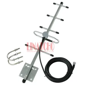 CCTV Ao Ar Livre Aço Inoxidável 1.2GHz 5 Unidades Yagi Direcional Antena Conector Macho F