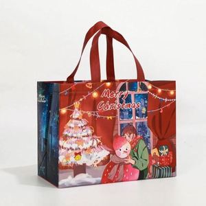 Bolsa Reutilizable Versátil para Regalos de Fiesta de Navidad, Diseño Impreso, Bolsa Laminada de Tela No Tejida - Product Image 3