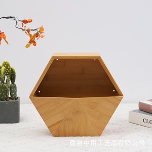 Wooden Polygon Storage <b>Box</b> Desktop Organizer For <b>Makeup</b> Brush Pen Holder Home Decorative Storage Container - Product Image 1