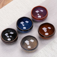 Service à thé Kung Fu en céramique pour la maison, style Zen, grand bol à thé en émail Tenmoku, style chinois minimaliste, coffret cadeau