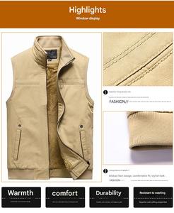 <span class=keywords><strong>Gilet</strong></span> d'hiver décontracté noir <span class=keywords><strong>de</strong></span> qualité supérieure personnalisé pour hommes, respirant, fermeture éclair, imperméable, multipoches, pour la pêche et la randonnée - Product Image 4