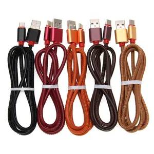 De cuero del teléfono móvil cargador Cable para iPhone Cable 0,25 m Cable USB de 1m para iPhone XS Max Xr X 8 7 6 Plus 5 5S iPad