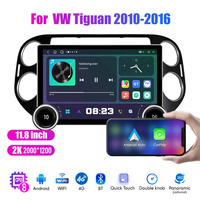 11.8 "Diamond Dual knob 2K QLED Screen 2 Din Android Car Radio untuk VW Tiguan 2010-2016 Stereo Android Auto Carplay