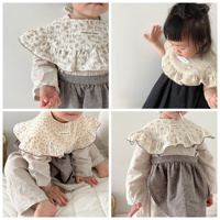 Bavoir d'été en mousseline de gaze de coton pour bébé, serviette de salive pour bébé, bavoir doux rotatif à imprimé floral pour garçon et fille